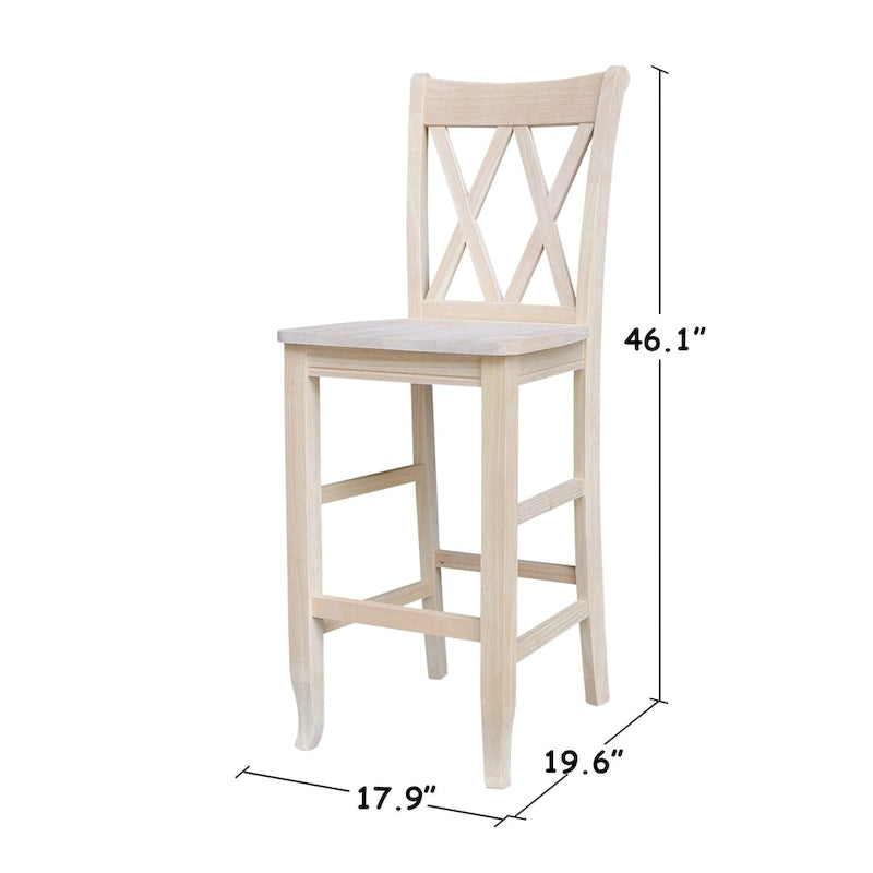 Unfinished Double X-back Stool
