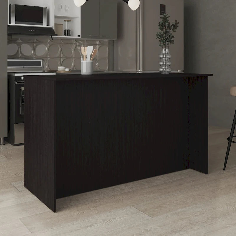 59-inch Wide Kitchen Island with 3 Open Shelves and 2 Cabinets