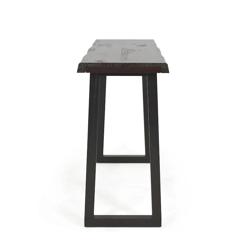 Live Edge Distressed Cherry and Ebony Console Bar Table