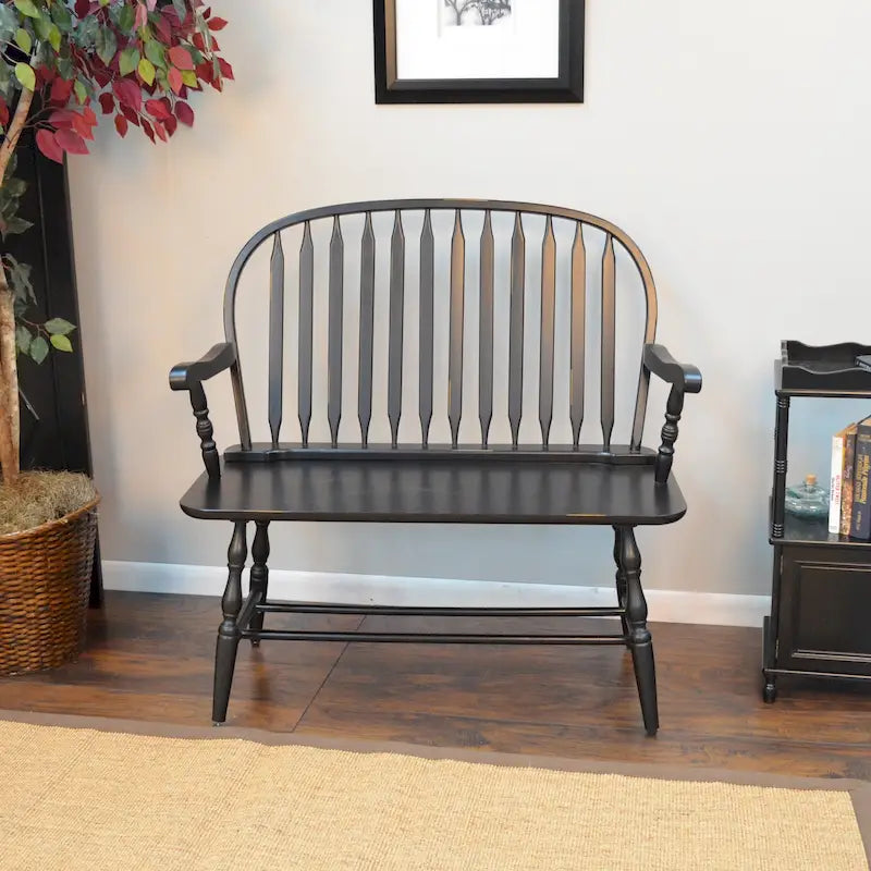 Classic Windsor Bench with Antique Multi-Step Finish