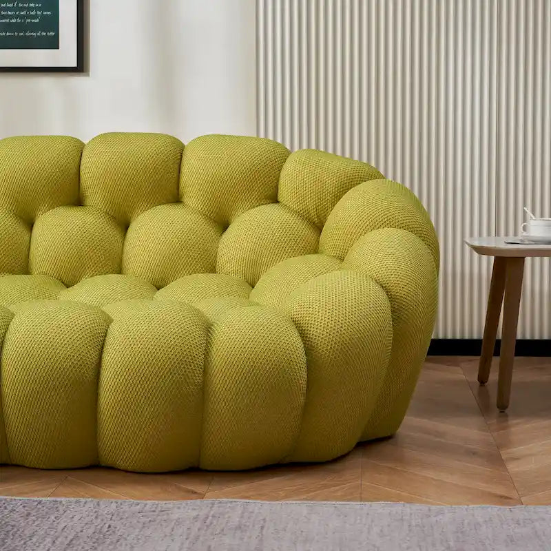 2-Seat Bubble Curved Sofa, Honeycomb 3D Fabric, Living Room