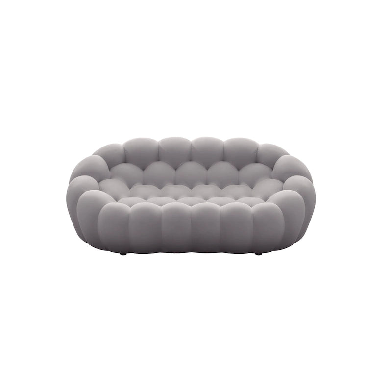 2-Seat Bubble Curved Sofa, Honeycomb 3D Fabric, Living Room