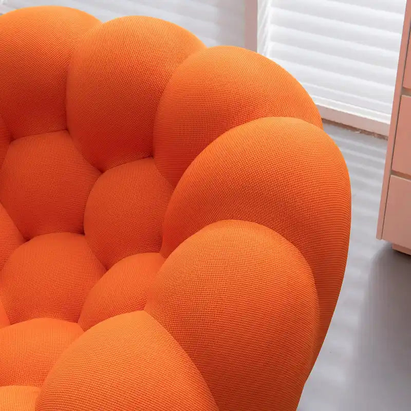 2-Seat Bubble Curved Sofa, Honeycomb 3D Fabric, Living Room