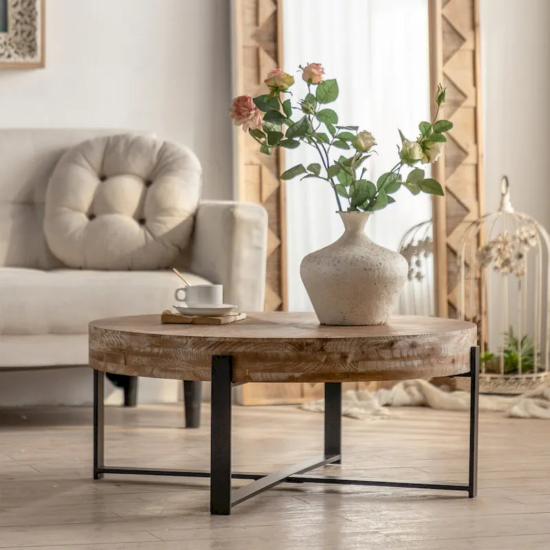 31.29 Modern Retro Splicing Round Coffee Table
