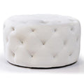 24-inch Round Tufted Velvet Ottoman (Optional Colors)
