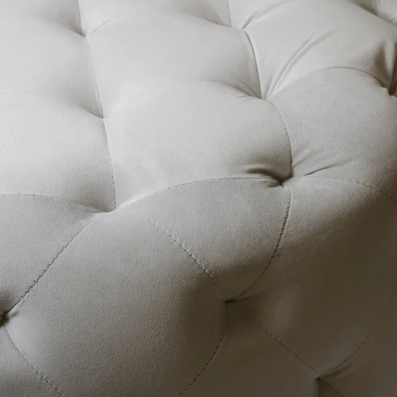 24-inch Round Tufted Velvet Ottoman (Optional Colors)