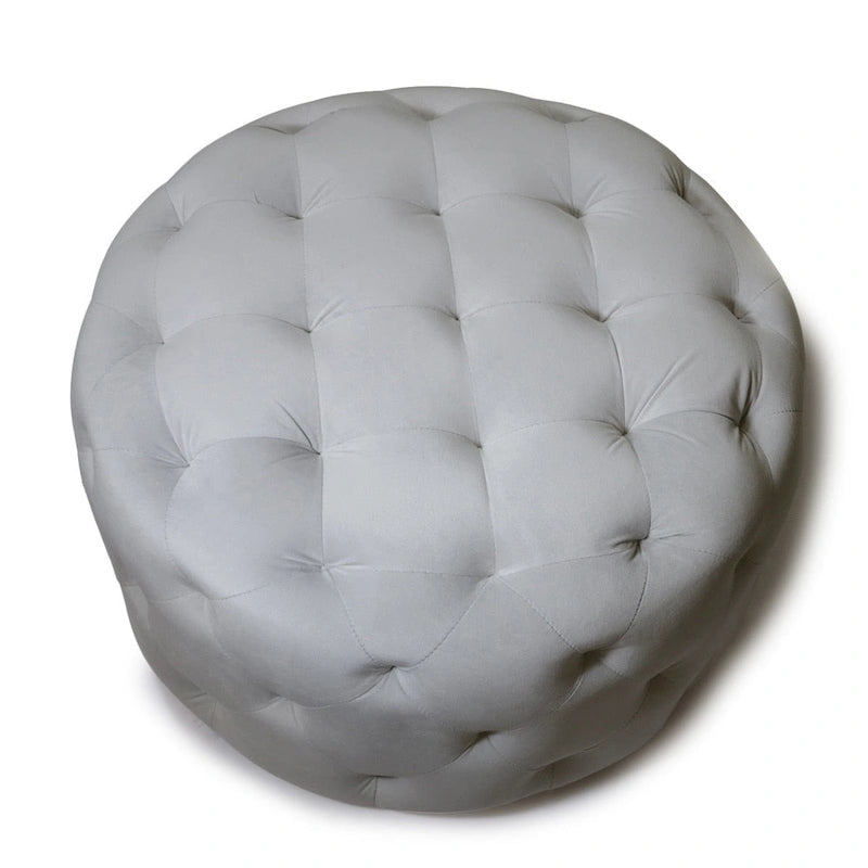 24-inch Round Tufted Velvet Ottoman (Optional Colors)
