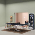 Full Size Ping Pong Table, Folds into Quarters, with Net, Paddles & Balls, Charcoal Gray