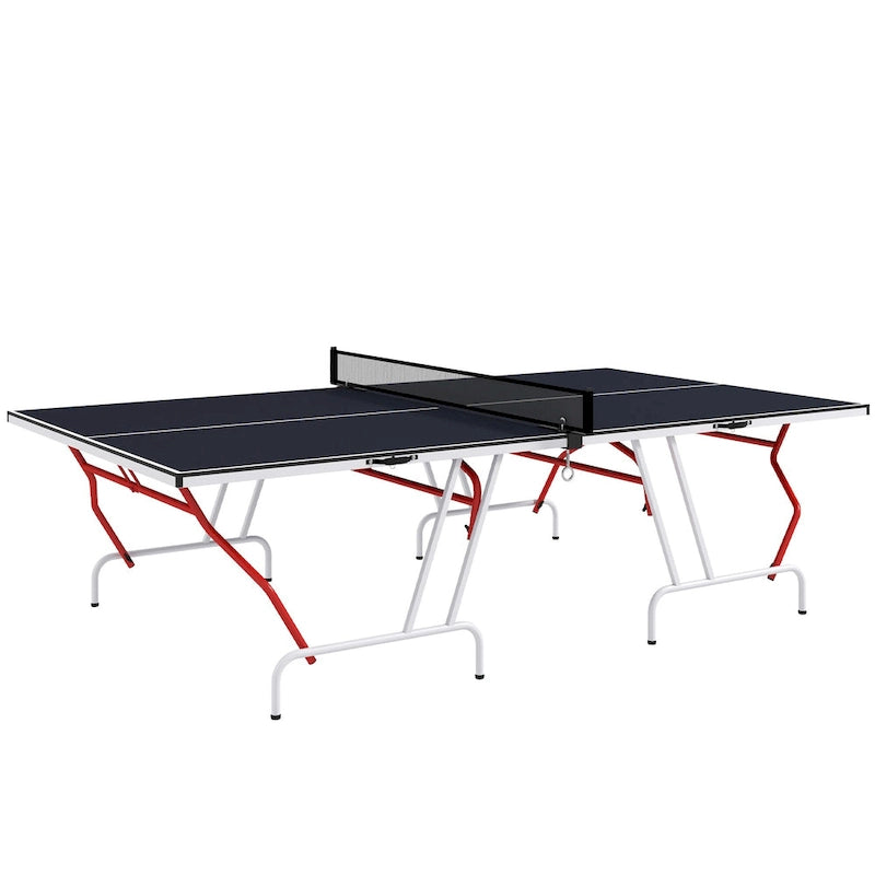 Full Size Ping Pong Table, Folds into Quarters, with Net, Paddles & Balls, Charcoal Gray