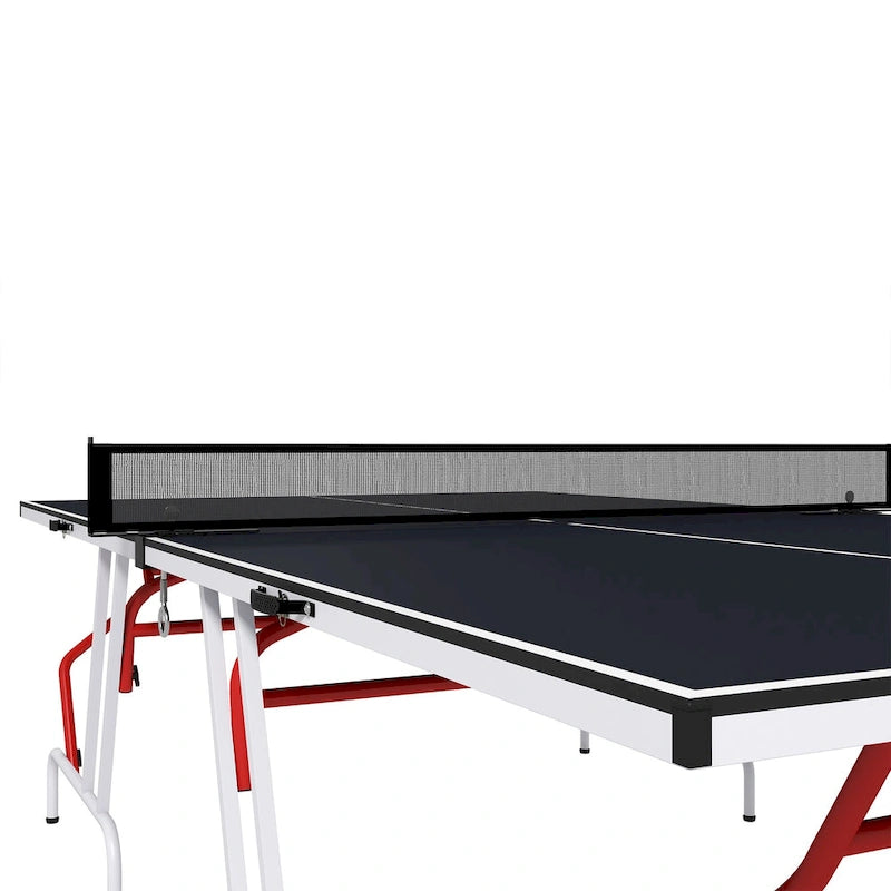 Full Size Ping Pong Table, Folds into Quarters, with Net, Paddles & Balls, Charcoal Gray