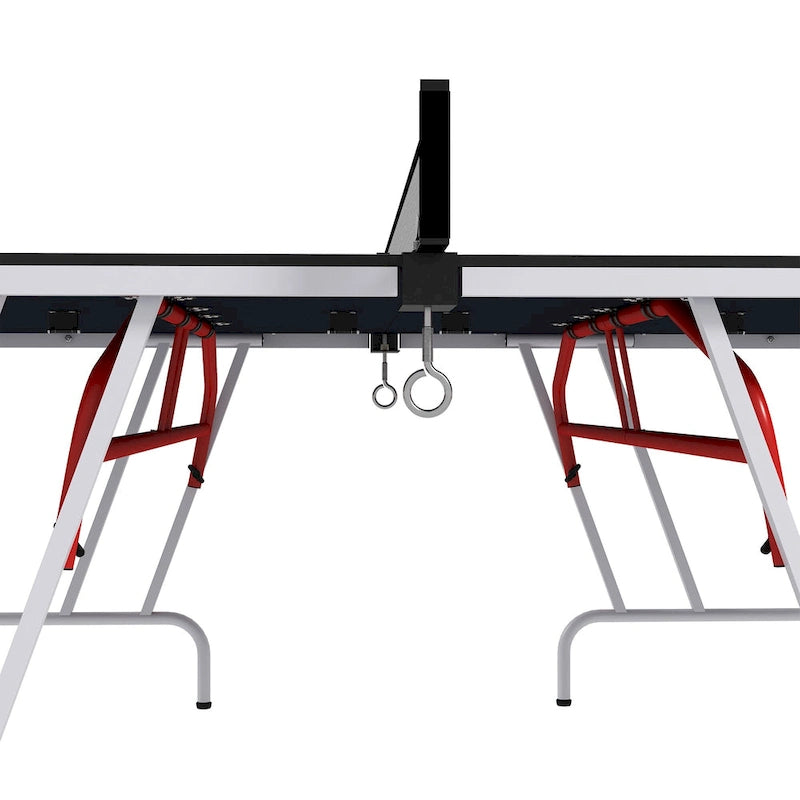 Full Size Ping Pong Table, Folds into Quarters, with Net, Paddles & Balls, Charcoal Gray