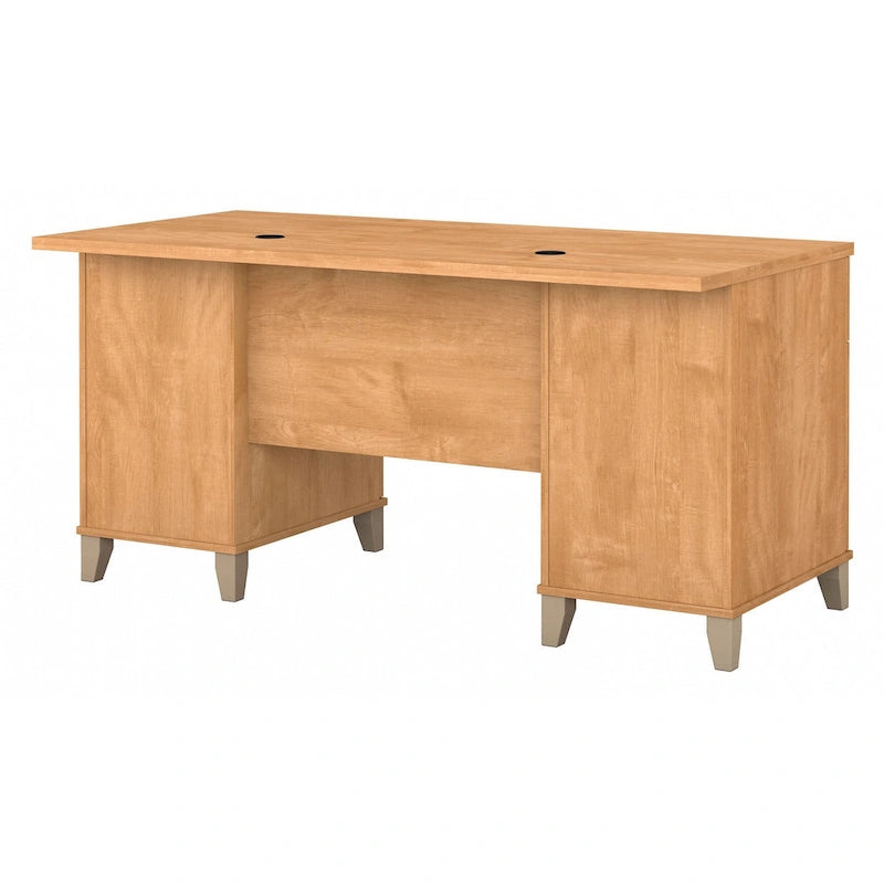 60W Home Office Computer Desk with Drawers & Wire Management