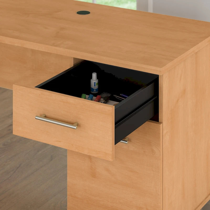 60W Home Office Computer Desk with Drawers & Wire Management