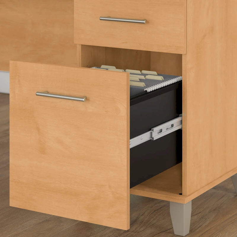 60W Home Office Computer Desk with Drawers & Wire Management