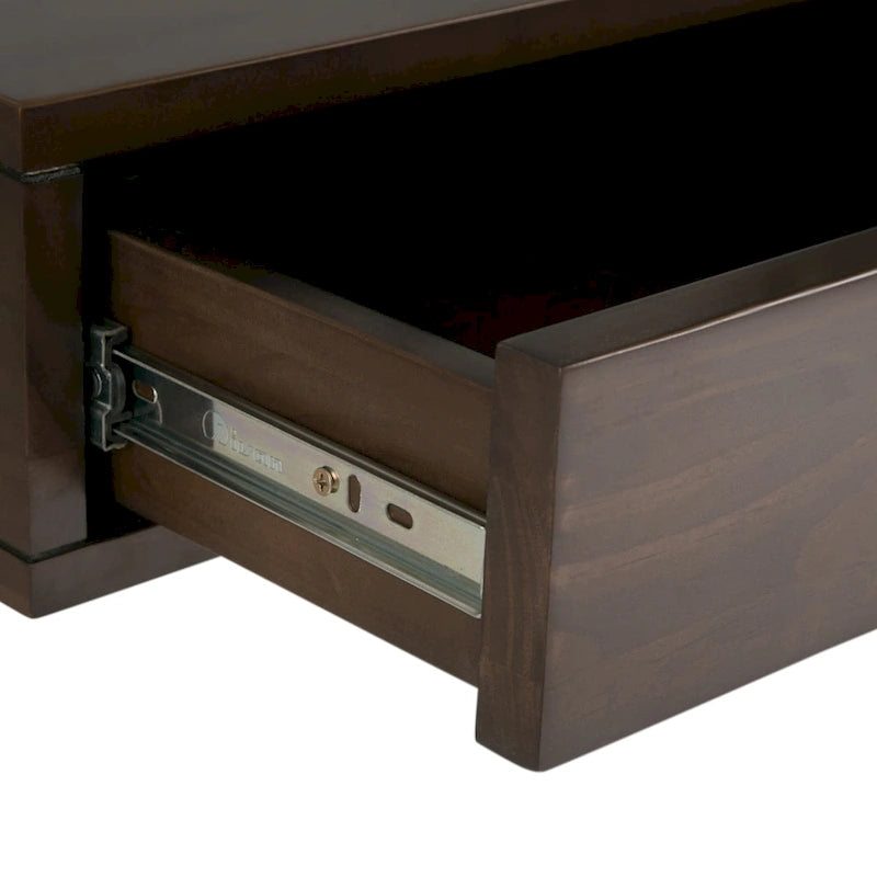 Solid Wood Contemporary 36" Modern Leaning Desk in Warm Walnut Brown