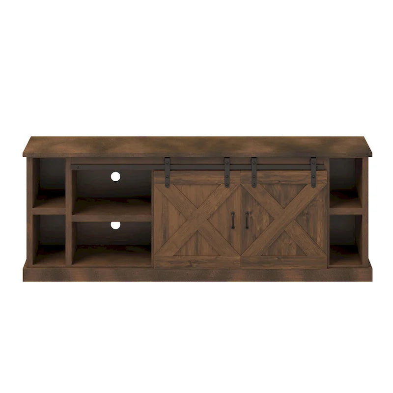 Farmhouse 85" TV Stand Console, Aged Whiskey Finish, No Assembly Required