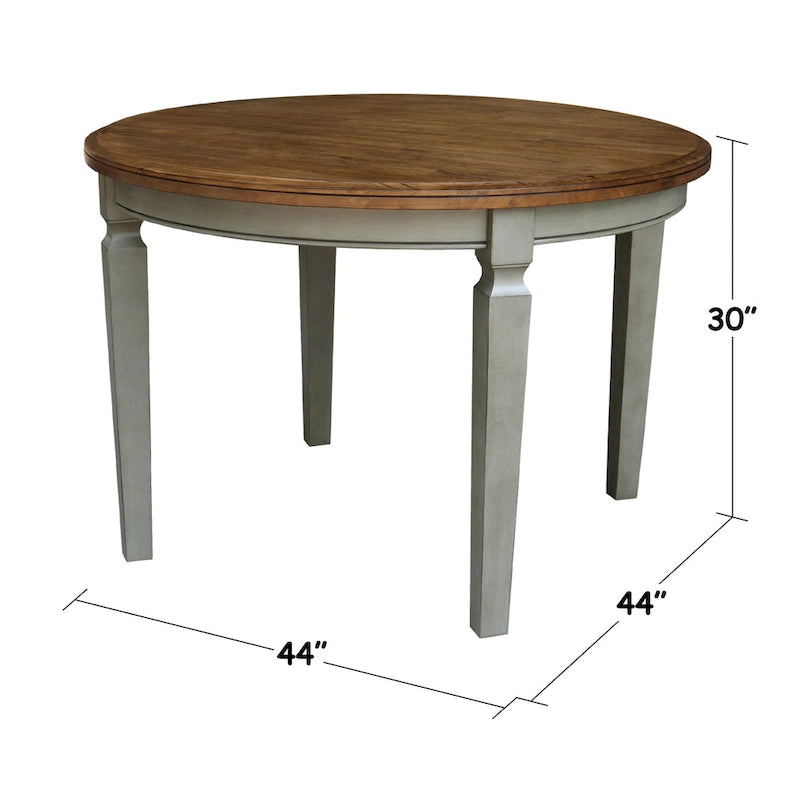 44 x 44 in. Solid Wood Round Top Dining Table