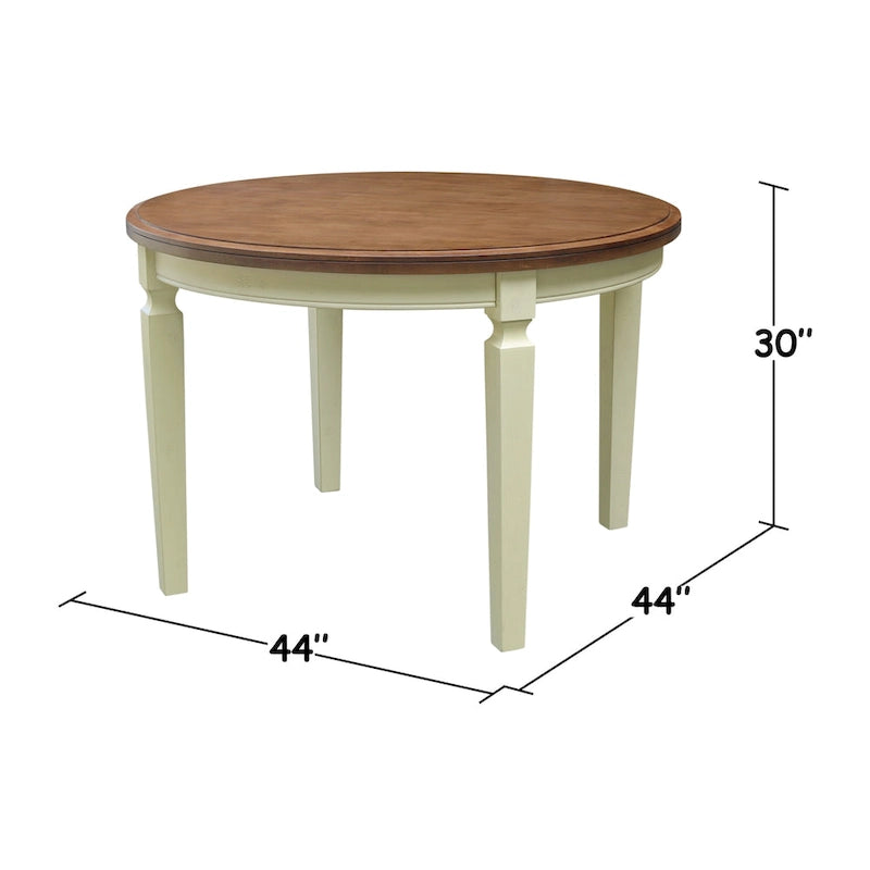 44 x 44 in. Solid Wood Round Top Dining Table