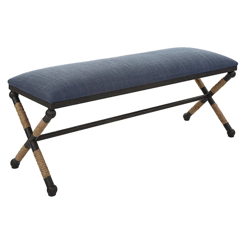 Rustic Navy Bench - 48W x 21H x 16D