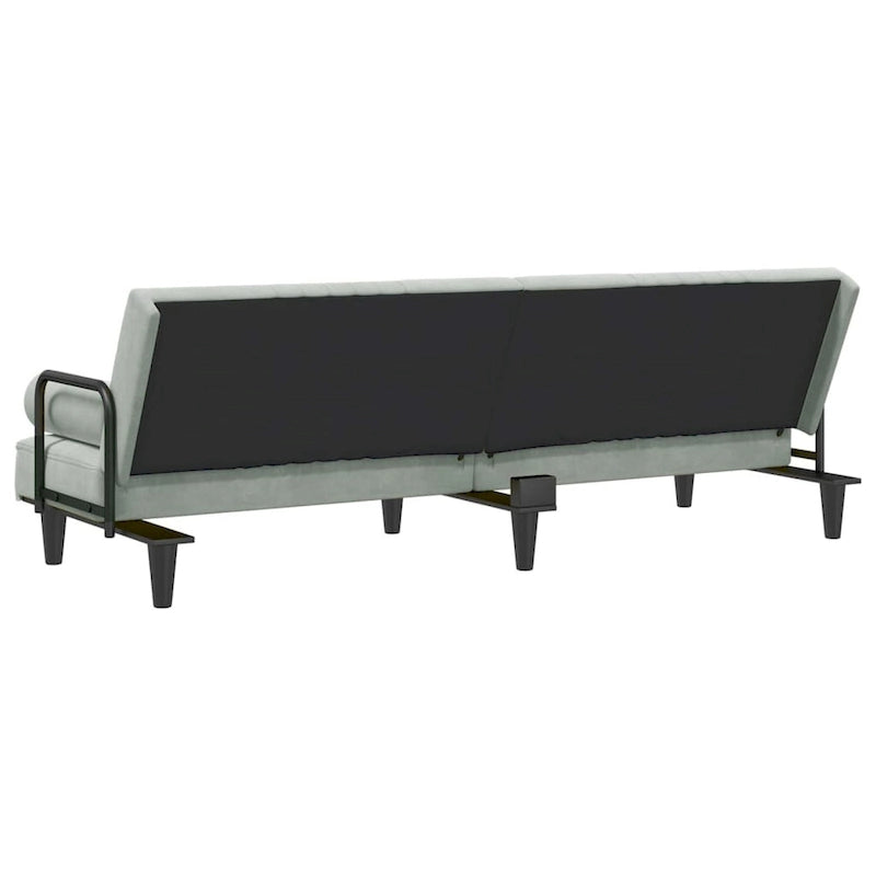 Velvet Sofa Bed with Armrests, Folding Daybed Recliner Loveseat - 80.7 x 35 x 27.6