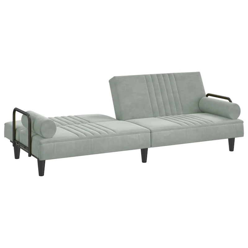 Velvet Sofa Bed with Armrests, Folding Daybed Recliner Loveseat - 80.7 x 35 x 27.6