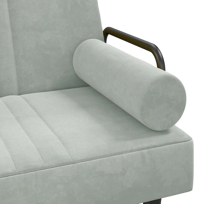 Velvet Sofa Bed with Armrests, Folding Daybed Recliner Loveseat - 80.7 x 35 x 27.6