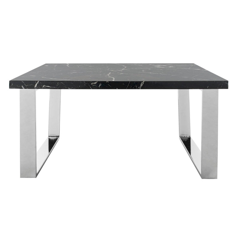 Black/Brass Square Coffee Table - 31.5 x 31.5 x 15.8