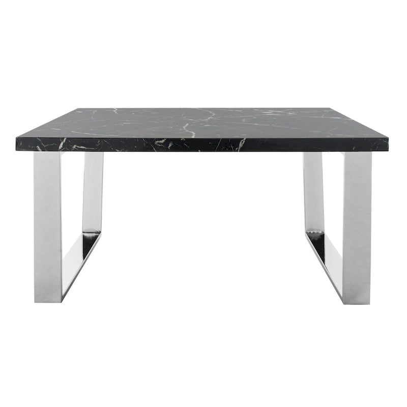 Black/Brass Square Coffee Table - 31.5 x 31.5 x 15.8