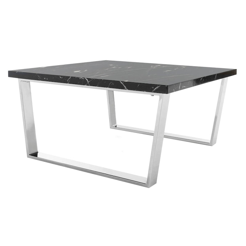 Black/Brass Square Coffee Table - 31.5 x 31.5 x 15.8
