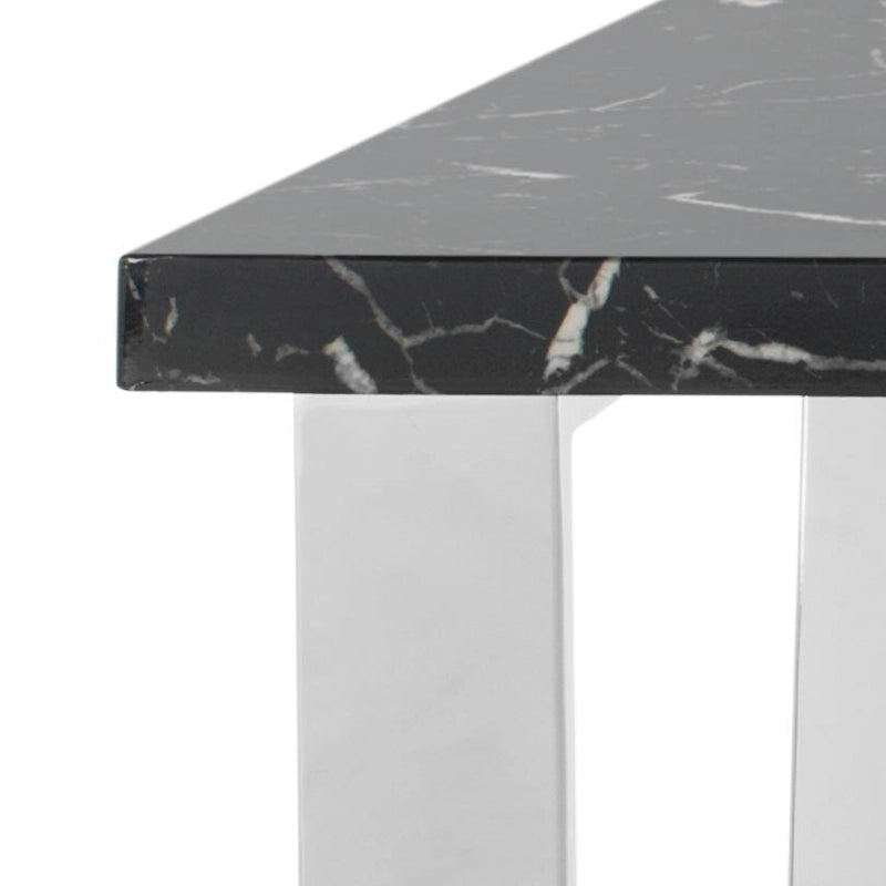 Black/Brass Square Coffee Table - 31.5 x 31.5 x 15.8