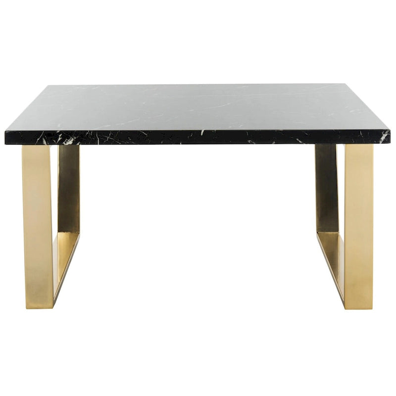 Black/Brass Square Coffee Table - 31.5 x 31.5 x 15.8