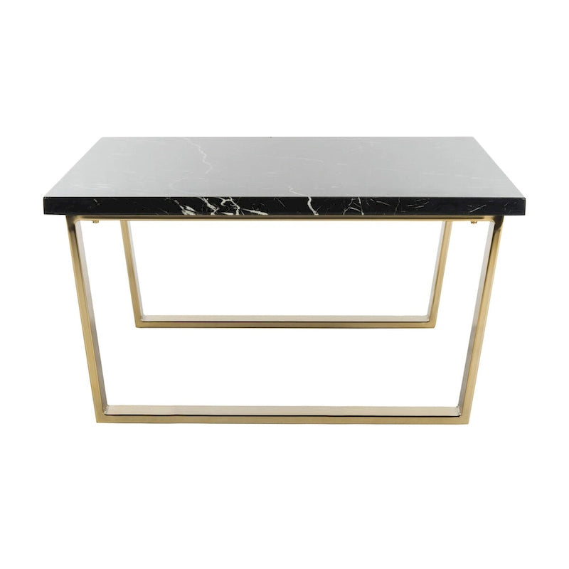 Black/Brass Square Coffee Table - 31.5 x 31.5 x 15.8