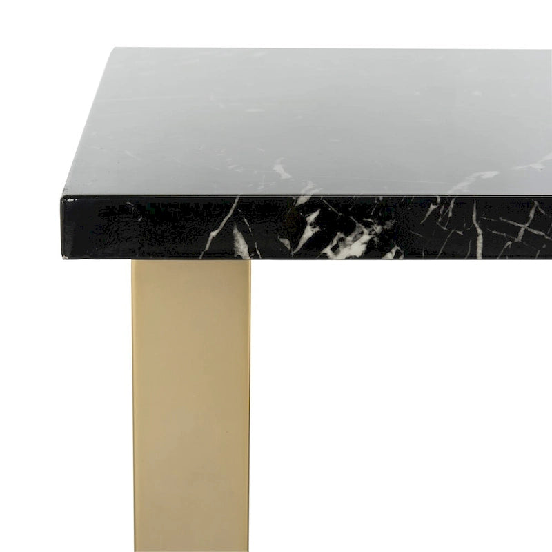 Black/Brass Square Coffee Table - 31.5 x 31.5 x 15.8
