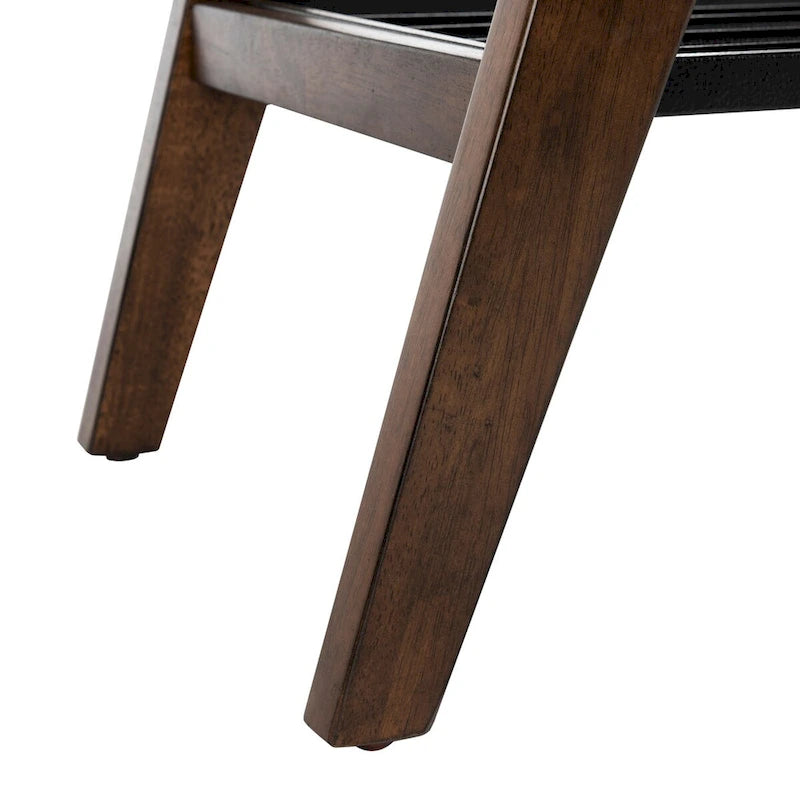 Contemporary 2-Tier Coffee Table - Walnut & Black Metal, 47Wx24Dx18H