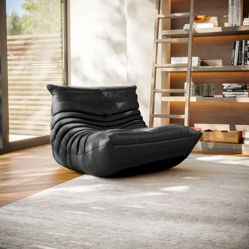 Canapé de sol ergonomique en cuir microfibre