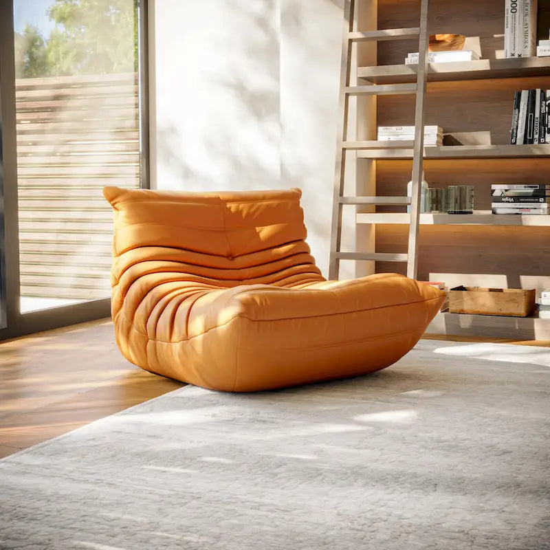 Canapé de sol ergonomique en cuir microfibre