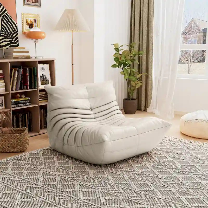 Microfiber Leather Ergonomic Floor Sofa