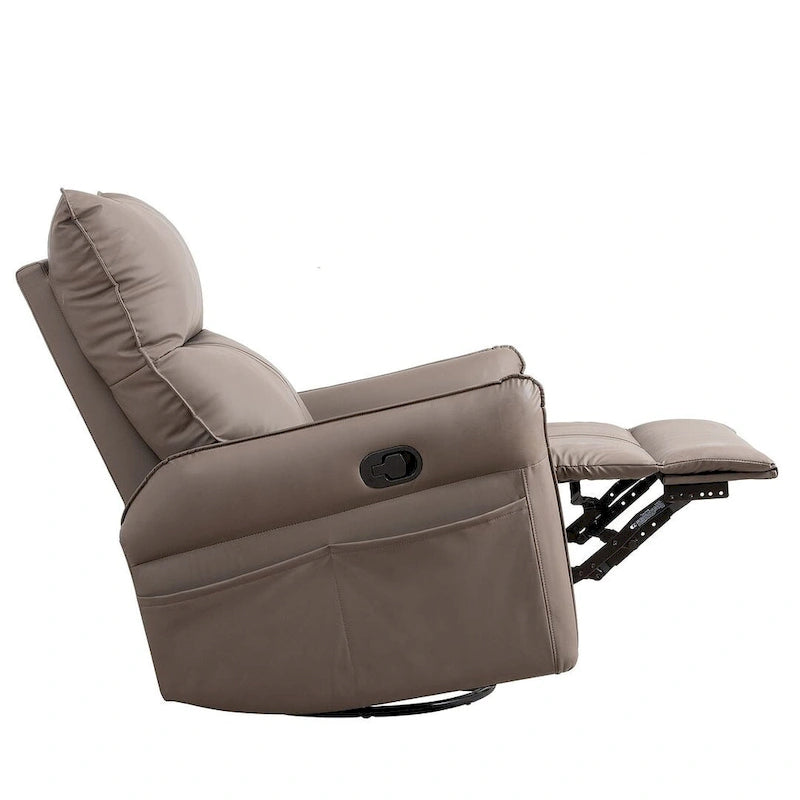 Modern PU Leather Rocker Seating Glider Swivel Recliner Chair