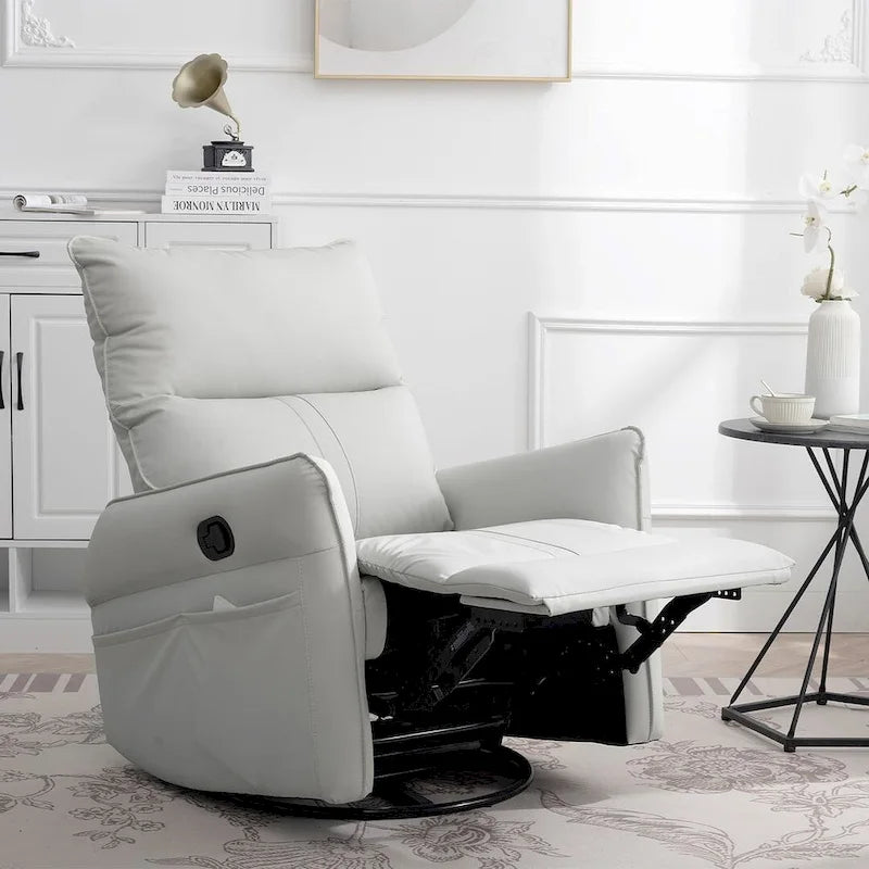 Modern PU Leather Rocker Seating Glider Swivel Recliner Chair