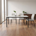Aurelle Home Pariso Modern White Marble-Top Table - 60 W x 30 H x 36 D