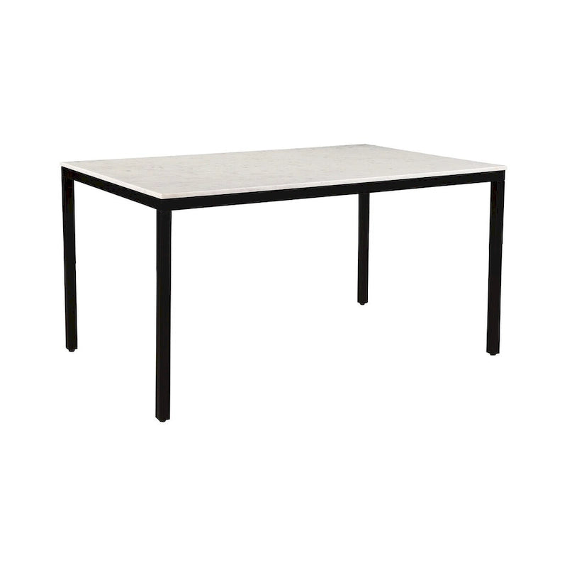 Modern White Marble-Top Dining Table - 60W x 30H x 36D