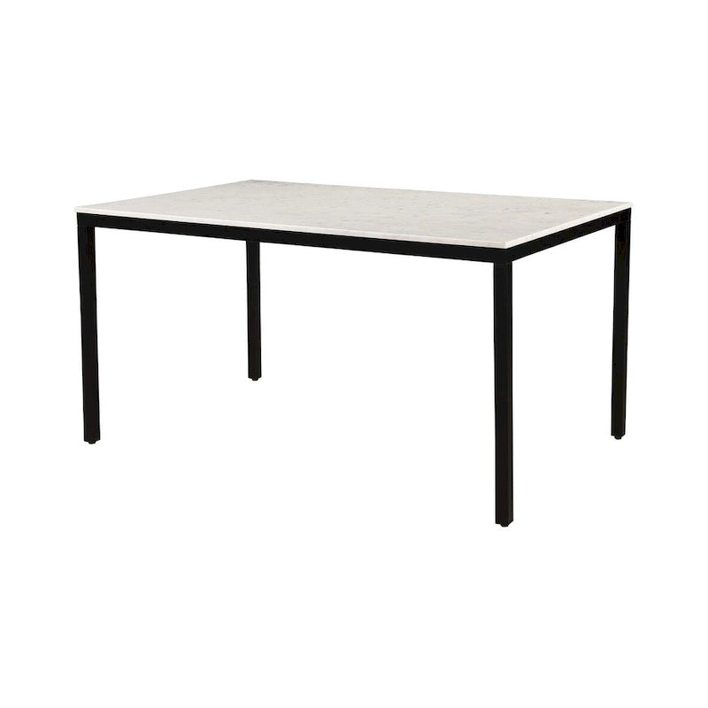 Modern White Marble-Top Dining Table - 60W x 30H x 36D