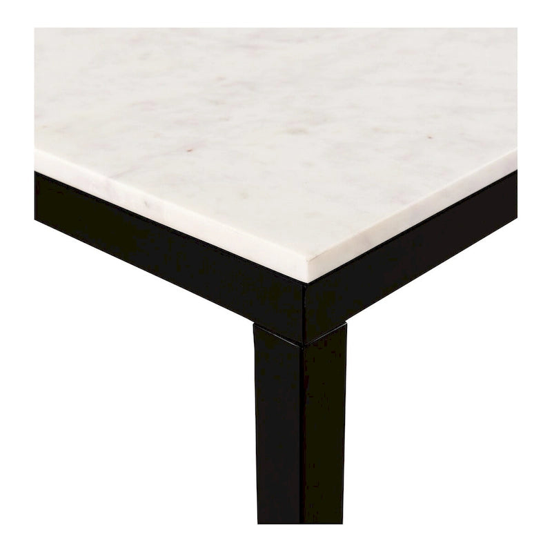 Modern White Marble-Top Dining Table - 60W x 30H x 36D