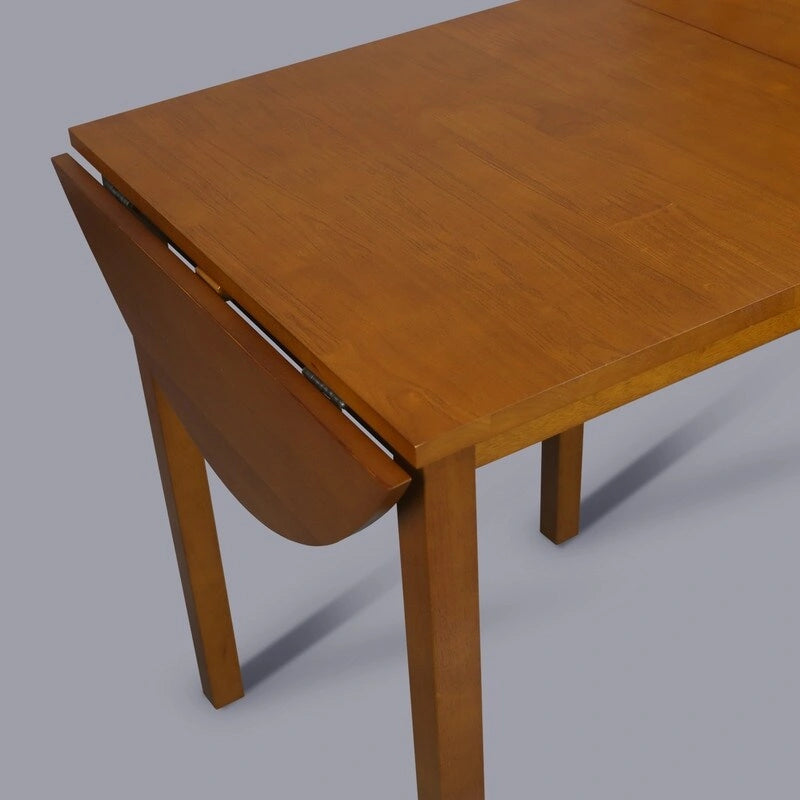 Solid Wood Drop Leaf Dining Table, Antique Walnut - 39.25W x 23.25D x 29H