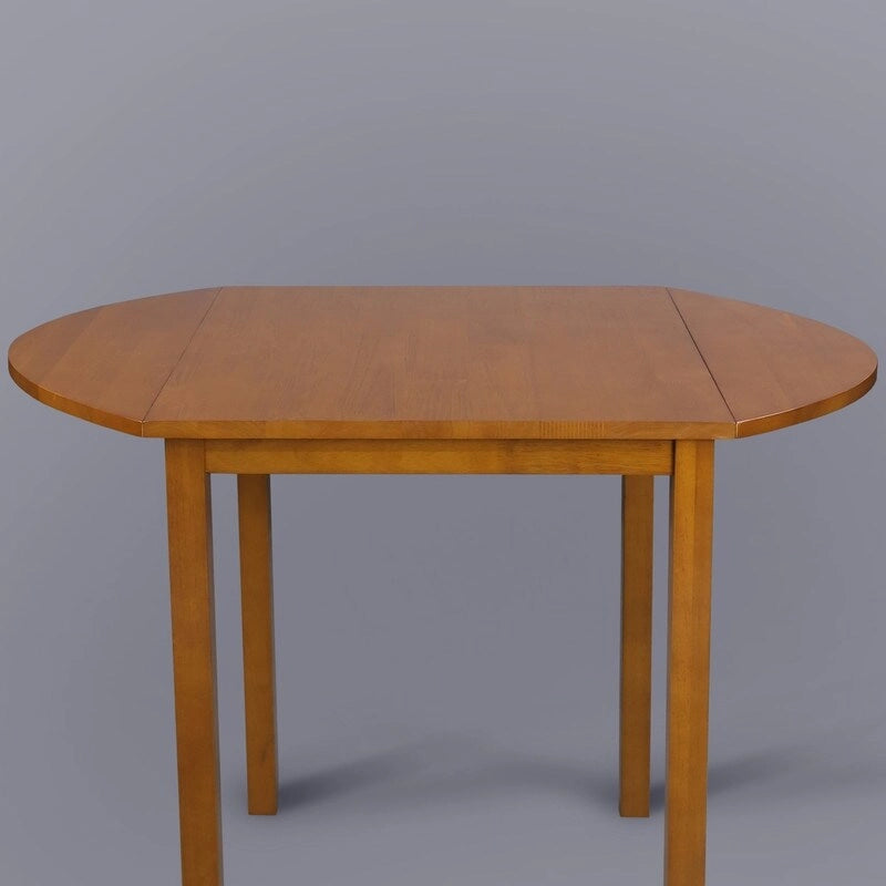 Solid Wood Drop Leaf Dining Table, Antique Walnut - 39.25W x 23.25D x 29H