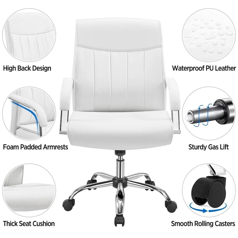 Contemporary PU Leather Executive Chair with High Back