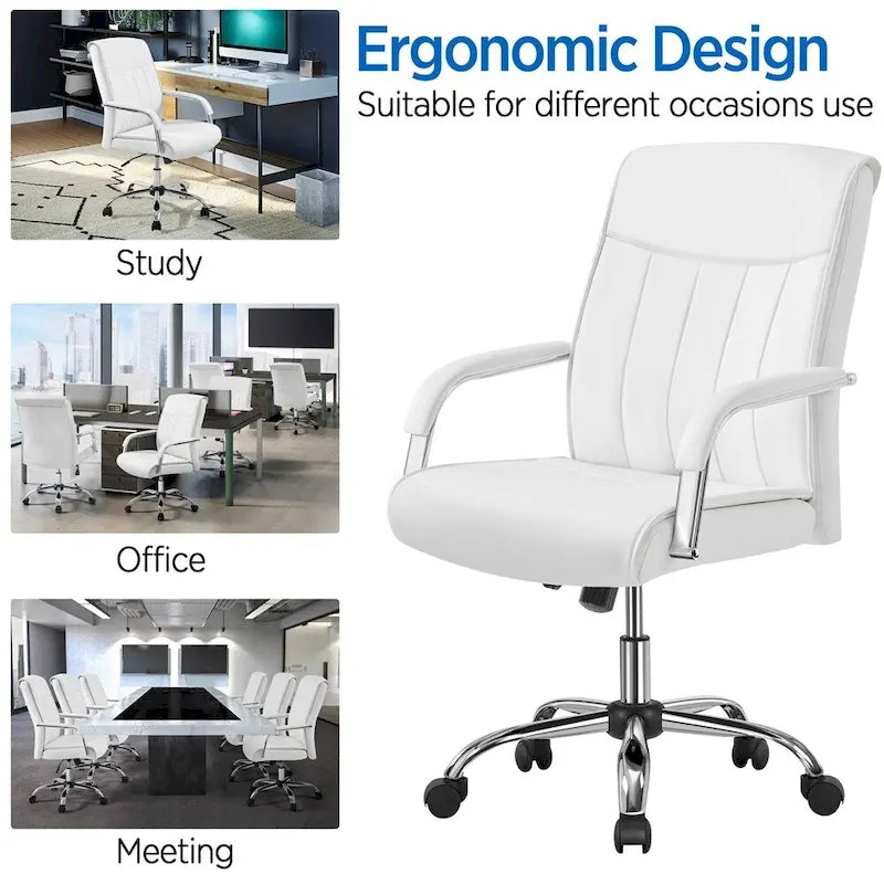 Contemporary PU Leather Executive Chair with High Back