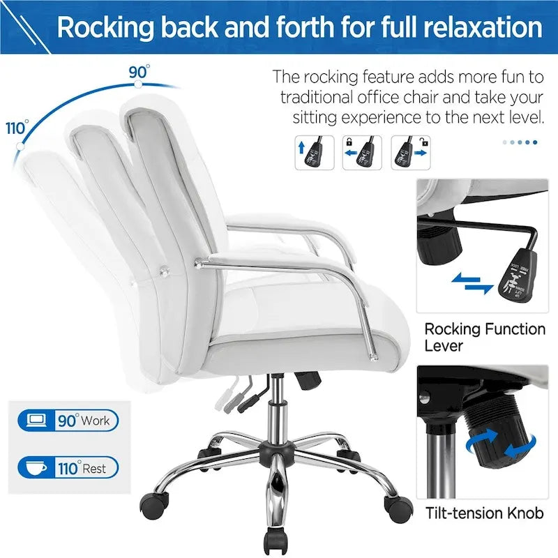 Contemporary PU Leather Executive Chair with High Back