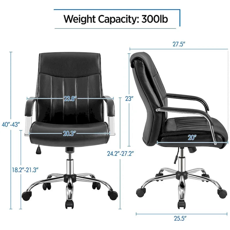 Contemporary PU Leather Executive Chair with High Back
