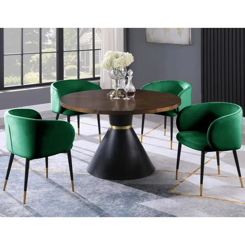 Rustic Velvet Upholstered Dining Chair